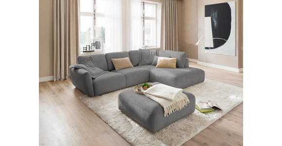 ECKSOFA  in Chenille Grau  307/224 cm  - Schwarz/Grau, KONVENTIONELL, Kunststoff/Textil (307/224cm) - Hom`in