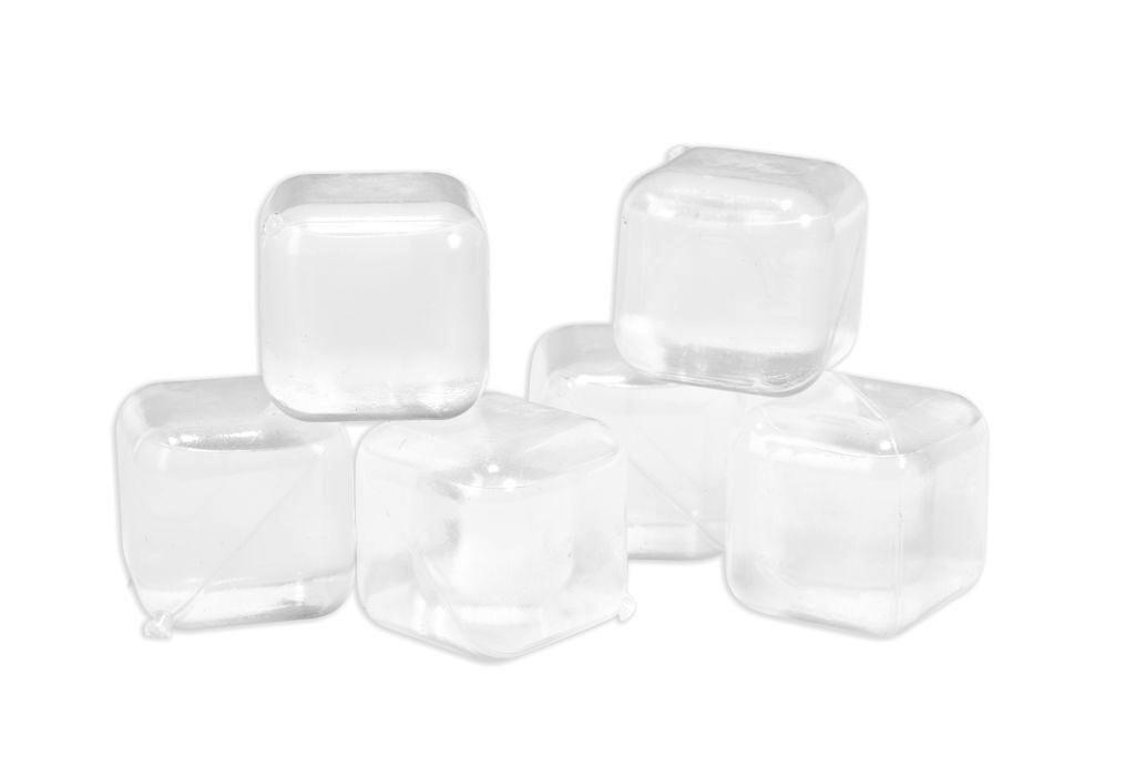 ZNOVUPOUŽITELNÉ KOSTKY LEDU - čiré, Basics, plast/přírodní materiály (2,8/14/16,3cm) - Kikkerland