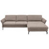 ECKSOFA in Velours Greige  - Greige/Schwarz, Design, Textil/Metall (306/179cm) - Beldomo System