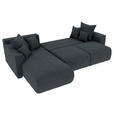 ECKSOFA in Lederlook Anthrazit  - Chromfarben/Anthrazit, KONVENTIONELL, Kunststoff/Textil (195/293cm) - Carryhome