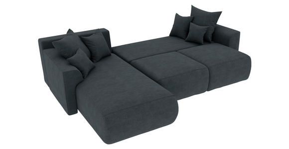 ECKSOFA in Lederlook Anthrazit  - Chromfarben/Anthrazit, KONVENTIONELL, Kunststoff/Textil (195/293cm) - Carryhome