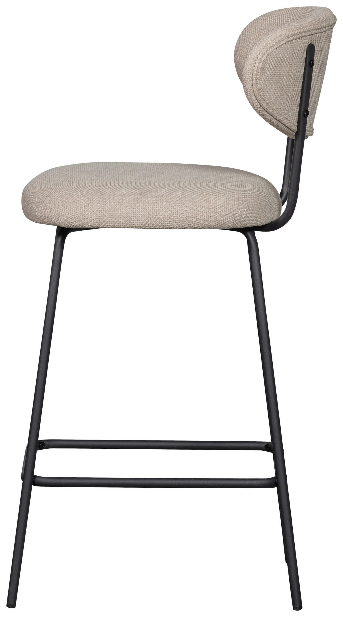 BARHOCKER-SET Webstoff Naturfarben Eisen  - Schwarz/Naturfarben, MODERN, Textil/Metall (46/93/52cm) - Livetastic