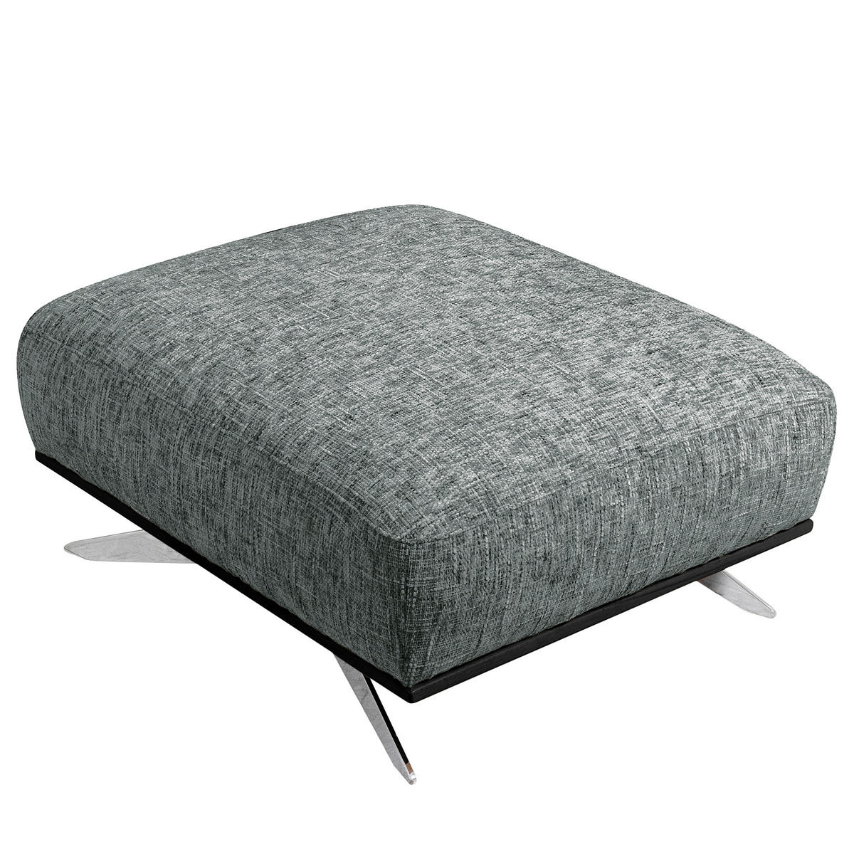 HOCKER PORTLAND Struktur Anthrazit  - Chromfarben/Anthrazit, Design, Holz/Textil (95/46/80cm) - Livetastic