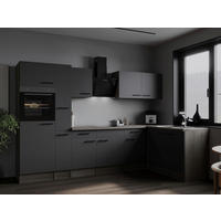 ECKKÜCHE 310/172 cm  in Grau, Eichefarben  - Eichefarben/Schwarz, Design, Holzwerkstoff/Metall (310/172cm) - Respekta