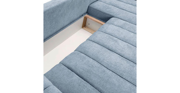 ECKSOFA Blau Flachgewebe - Blau/Schwarz, KONVENTIONELL, Holz/Textil (275/180cm) - Carryhome