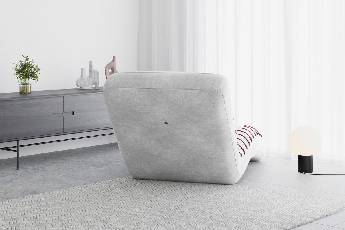 LIEGE STRIPE in Hellgrau  inkl. Relaxfunktion  - Hellgrau/Schwarz, Design, Kunststoff/Textil (83/80/172cm) - MID.YOU