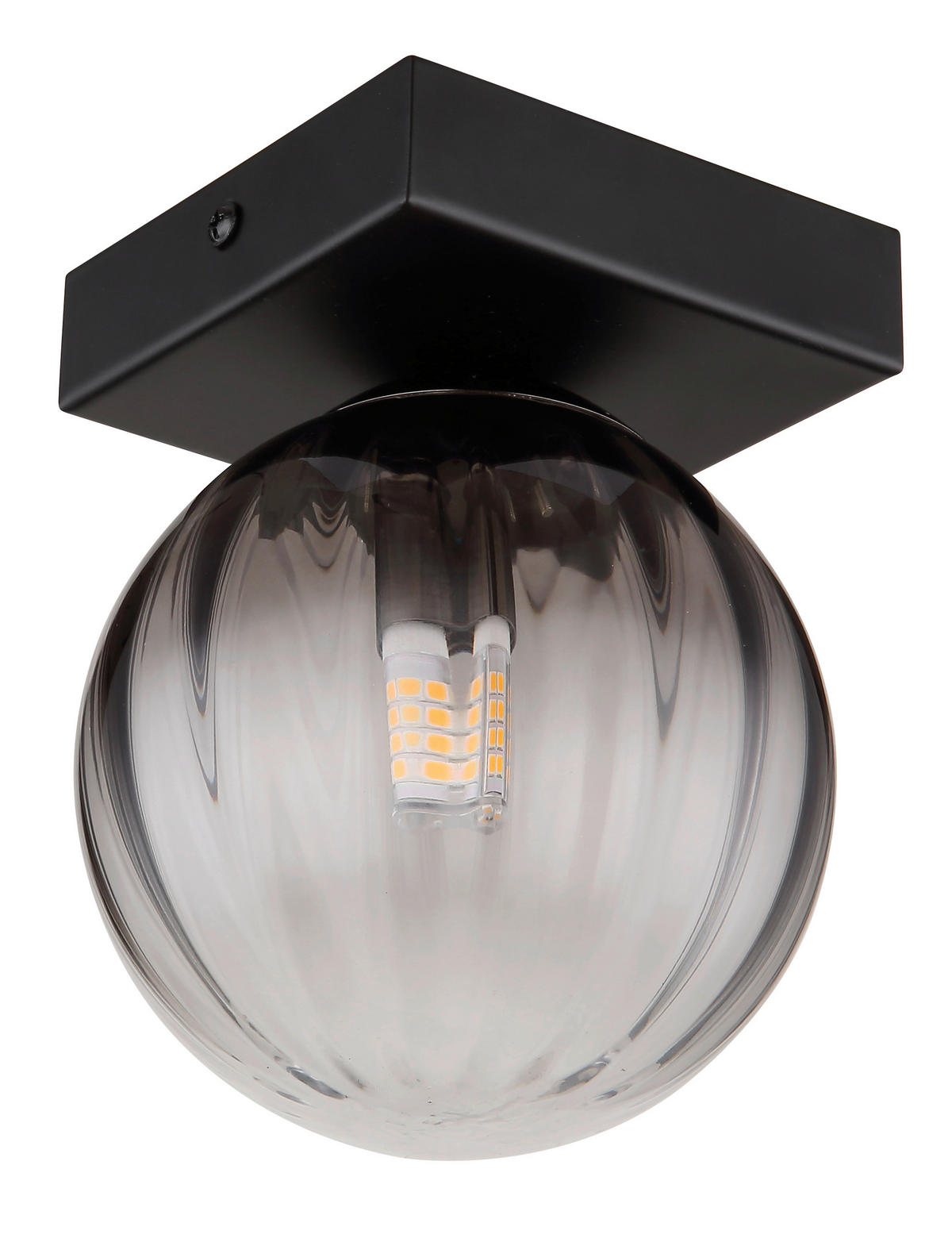 STENSKA SVETILKA   ///230 V/G9 - črna/prozorno, Design, kovina/steklo (12/15cm) - Globo