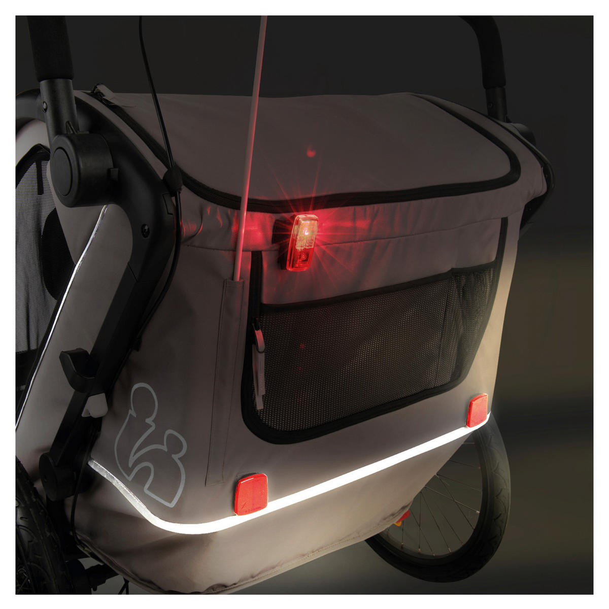 FAHRRADANHÄNGER   Bike N Walk Duo  - Hellgrau, Basics, Kunststoff/Textil (81/107/134cm) - Hauck