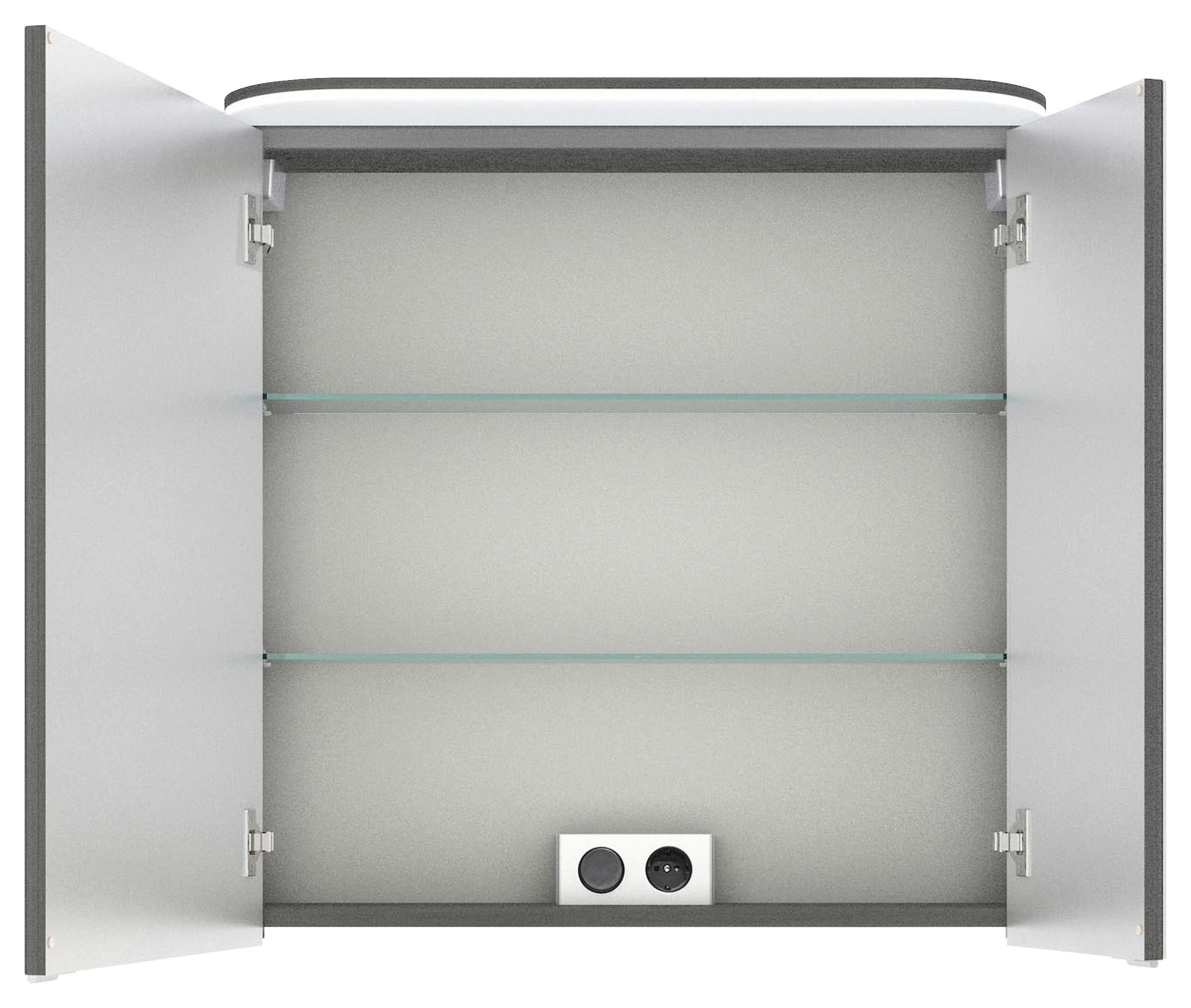 SPIEGELSCHRANK 70/72,3/17 cm - Chromfarben/Graphitfarben, KONVENTIONELL, Glas/Holzwerkstoff (70/72,3/17cm) - Pelipal