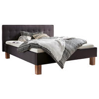 POLSTERBETT gepolstertes Kopfteil 180/200 cm  in Anthrazit, Nussbaumfarben  - Anthrazit/Nussbaumfarben, KONVENTIONELL, Holz/Textil (180/200cm) - Hasena
