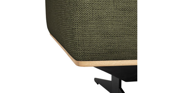 ECKSOFA Olivgrün Struktur - Eichefarben/Schwarz, Design, Holz/Textil (305/163cm) - Novel
