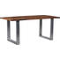 ESSTISCH Altholz massiv rechteckig Braun, Chromfarben - Chromfarben/Braun, Design, Holz/Metall (180/90/77cm) - Novel