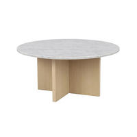 SOFFBORD i trä, sten 90/90/42 cm  - vit/ek Bianco, Klassisk, trä/sten (90/90/42cm) - Rowico