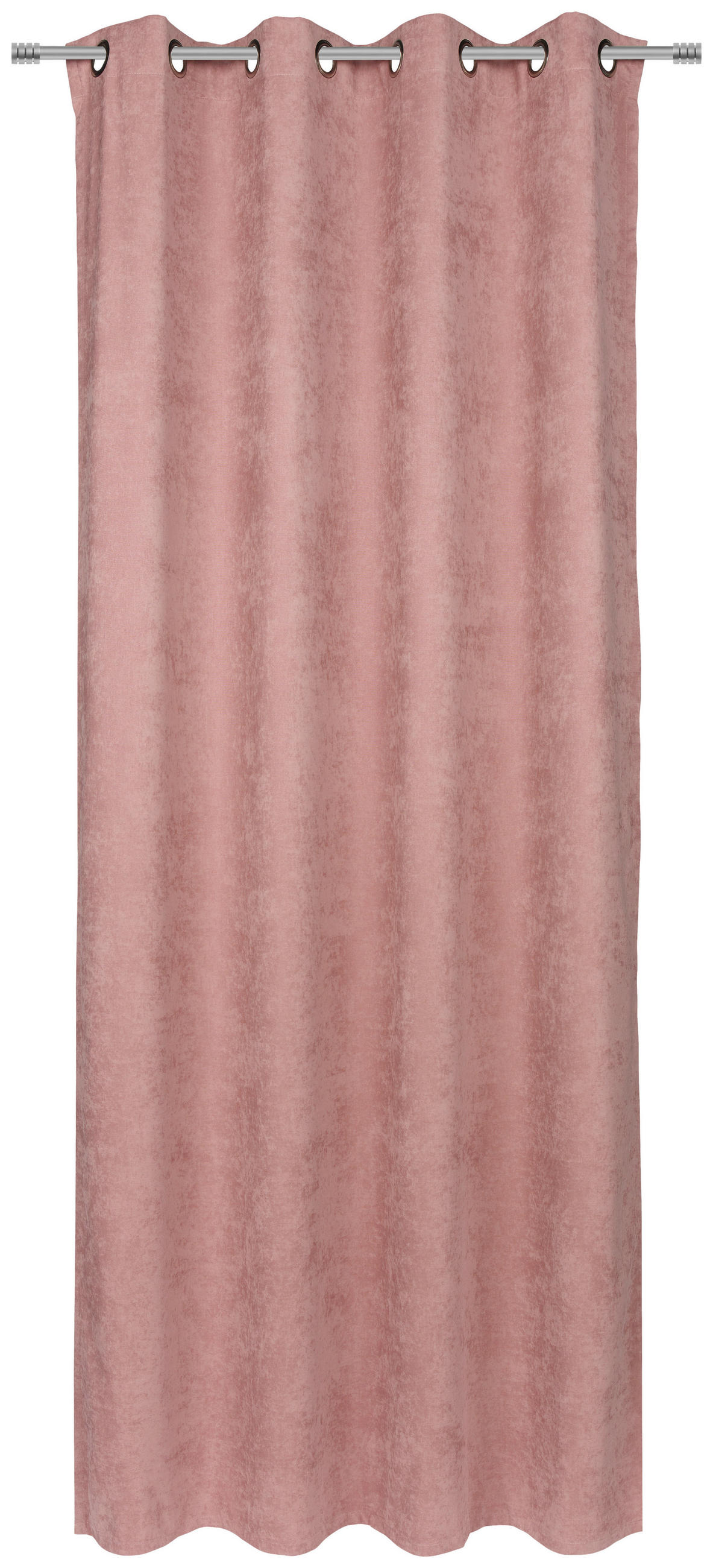 ZAVESA SA KARIKAMA ružičasta - ružičasta, Konvencionalno, tekstil (140/245cm) - Esposa