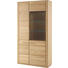 VITRINE Eiche furniert, massiv Eichefarben - Edelstahlfarben/Eichefarben, KONVENTIONELL, Glas/Holz (107/209/38cm) - Novel