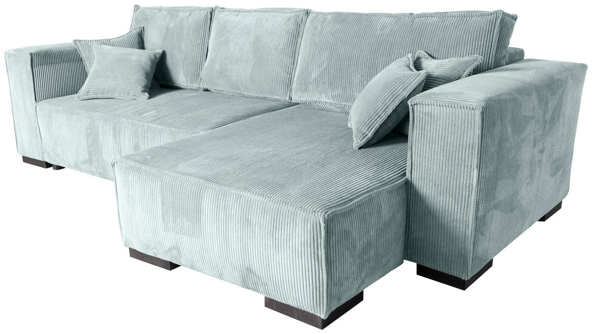 ECKSOFA Grau Cord  - Braun/Grau, KONVENTIONELL, Holz/Textil (230/190cm) - Carryhome