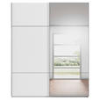 SCHWEBETÜRENSCHRANK 181/223/68 cm 2-türig Weiß  - Chromfarben/Weiß, KONVENTIONELL, Glas/Holzwerkstoff (181/223/68cm) - Novel