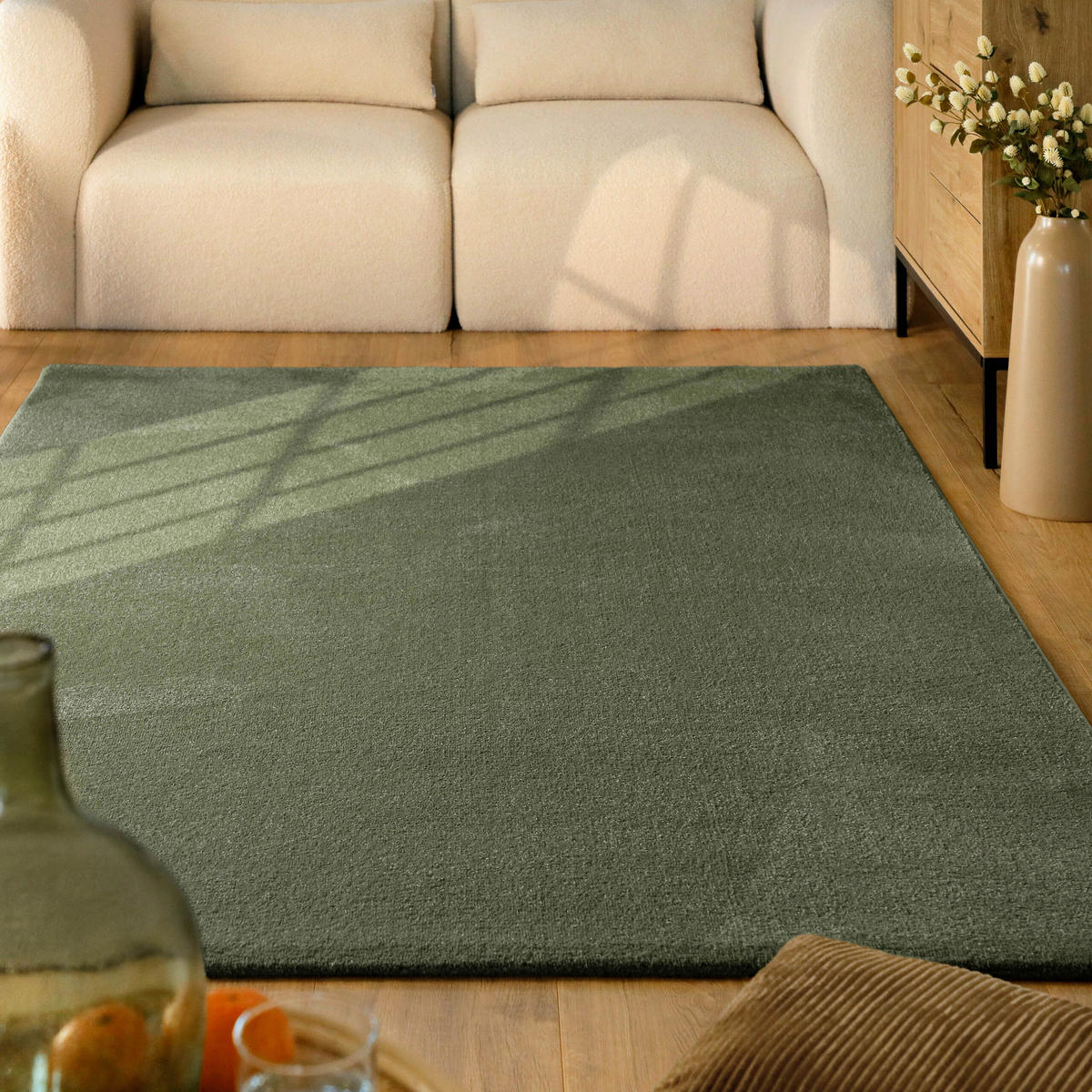 WEBTEPPICH  Wohnzimmer 140/200 cm Esprit Olivgrün rechteckig  - Olivgrün, Basics, Textil (140/200cm) - Esprit
