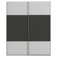 SCHWEBETÜRENSCHRANK 181/223/68 cm 2-türig Graphitfarben, Grau  - Alufarben/Graphitfarben, KONVENTIONELL, Holzwerkstoff/Metall (181/223/68cm) - Novel