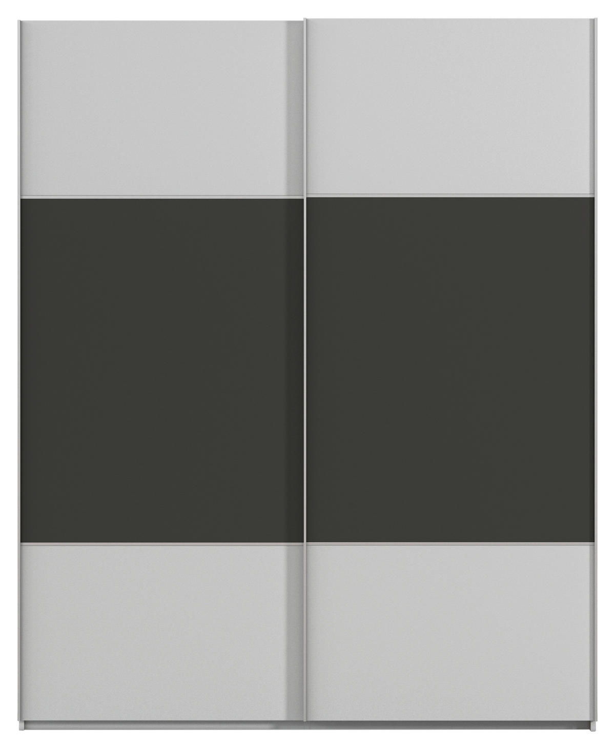 SCHWEBETÜRENSCHRANK 181/223/68 cm 2-türig Grau, Graphitfarben  - Alufarben/Graphitfarben, KONVENTIONELL, Holzwerkstoff/Metall (181/223/68cm) - Novel