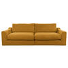 BIGSOFA Cord Senfgelb  - Senfgelb/Schwarz, Design, Kunststoff/Textil (276/90/109cm) - Sit & More