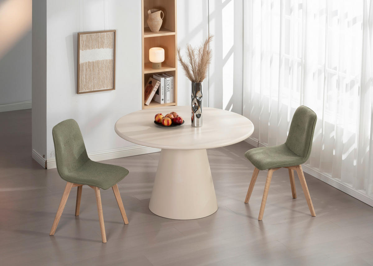 STUHL  Stoffauswahl  Leinenoptik  - Eichefarben/Grün, MODERN, Holz/Textil (45/88/54cm) - Cantus