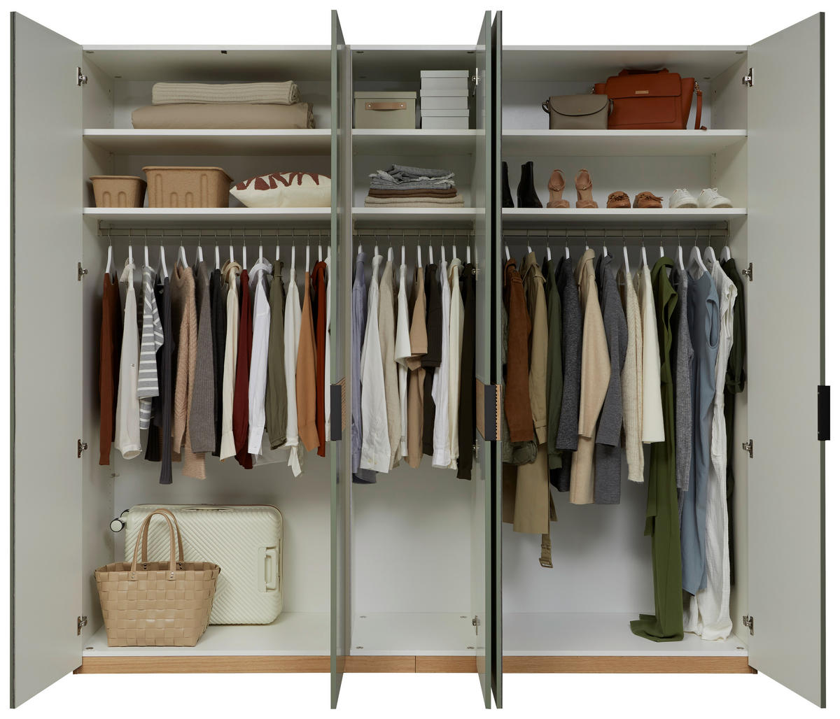 DREHTÜRENSCHRANK 249,6/229,4/59,5 cm 5-türig Olivgrün, Eichefarben  - Eichefarben/Anthrazit, Design, Holz/Holzwerkstoff (249,6/229,4/59,5cm) - Dieter Knoll