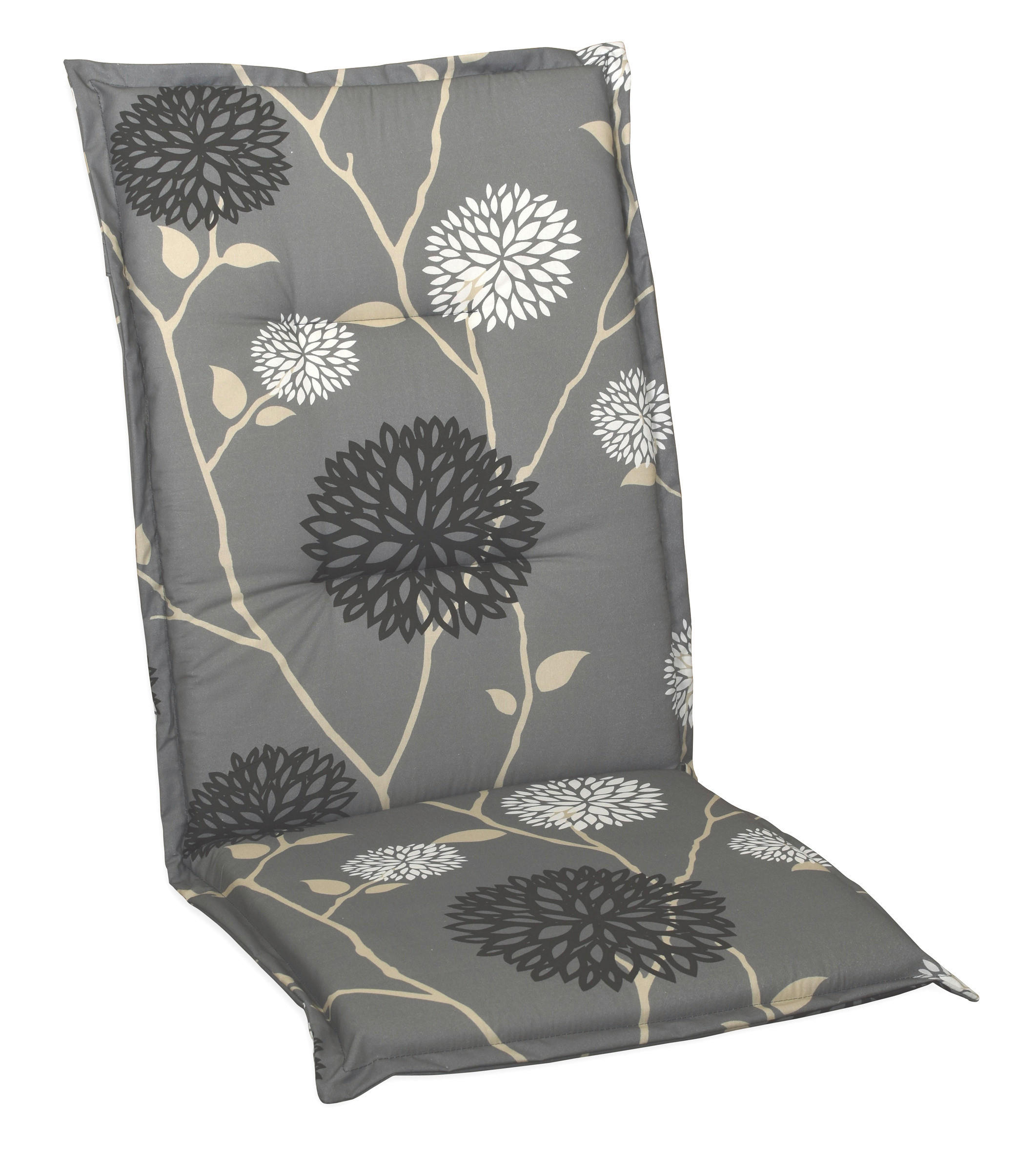 SESSELAUFLAGE Blume  - Beige/Schwarz, Design, Textil (48/4/118cm)