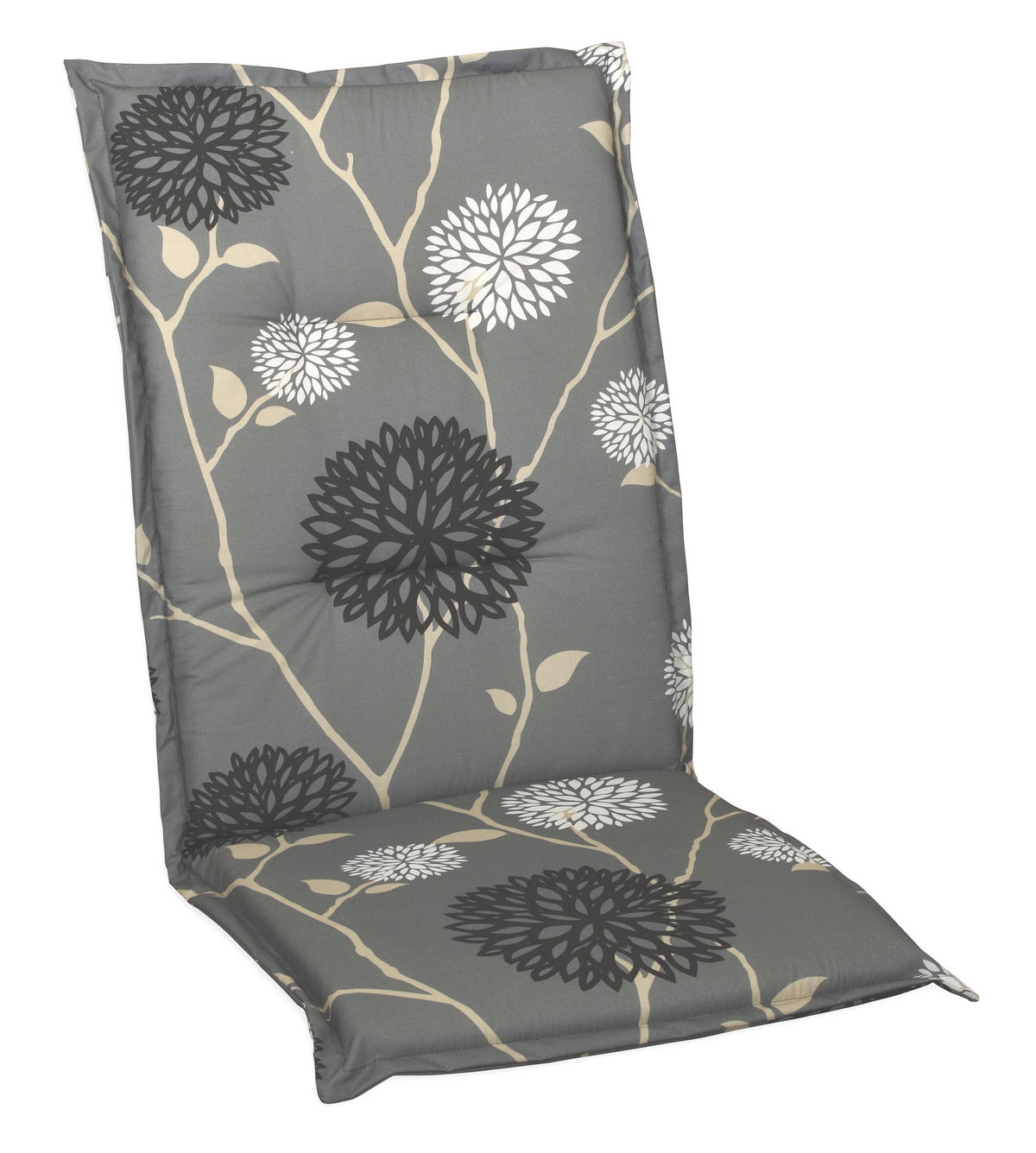 SESSELAUFLAGE Blume  - Beige/Schwarz, Design, Textil (48/4/118cm)