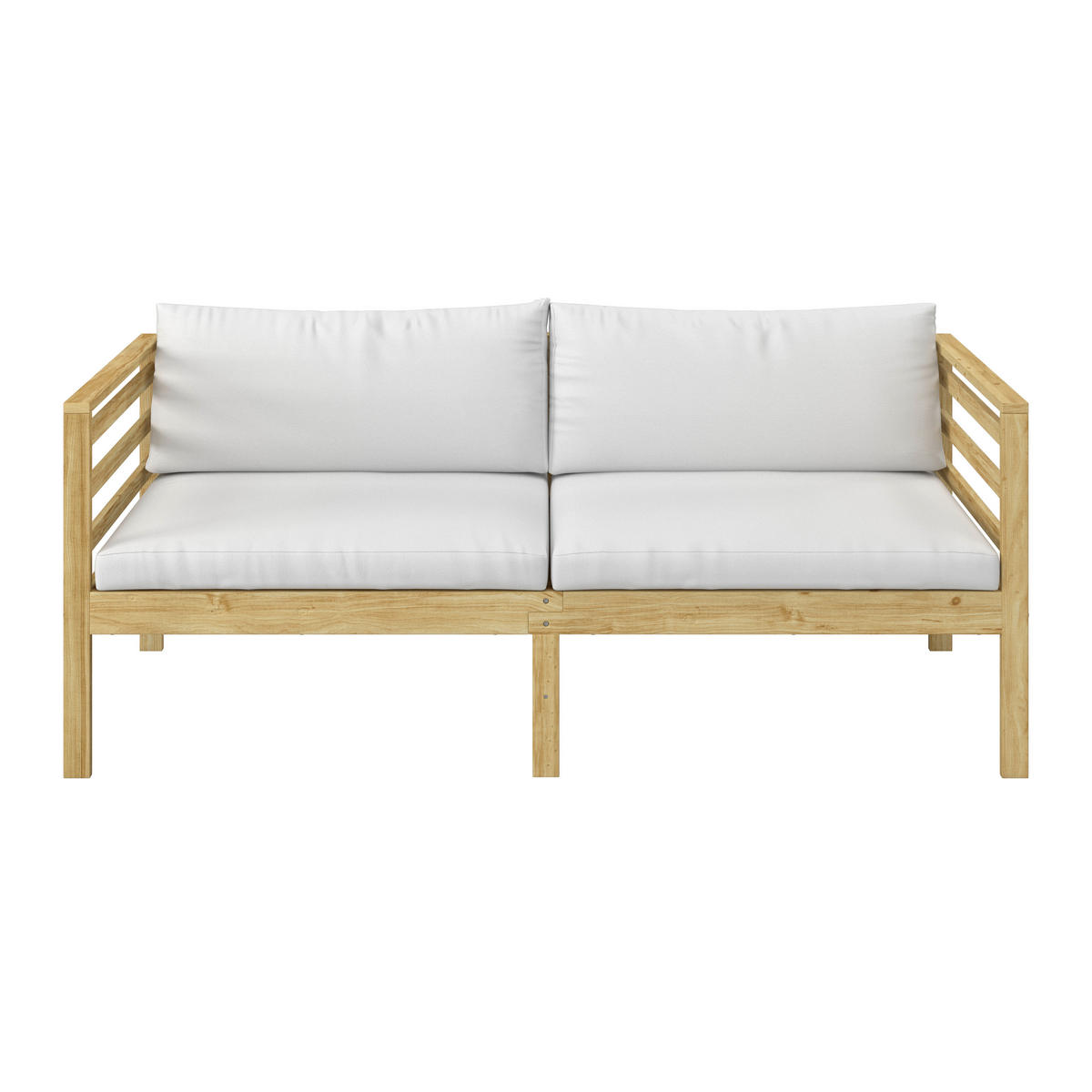 BANCĂ DE GRĂDINĂ - alb/culoare lemn acacia, Modern, lemn/textil (180/70/74cm) - James Wood