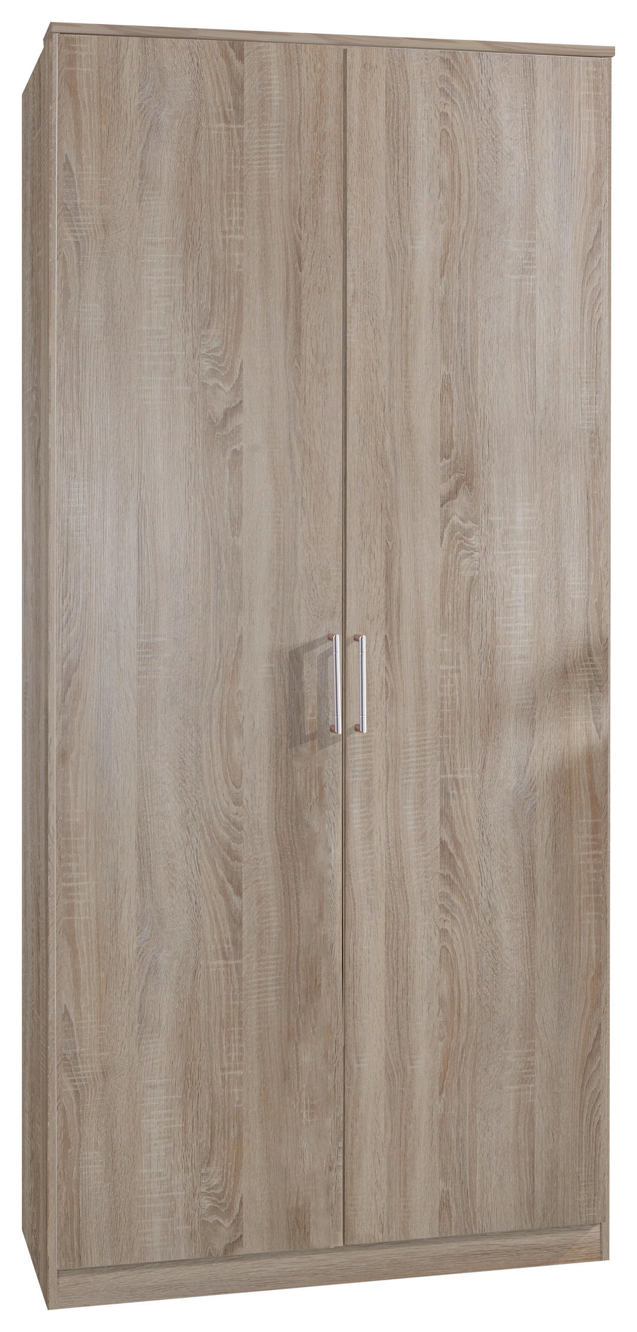DREHTÜRENSCHRANK 90/199/58 cm,  in Eichefarben, 2 Tür(en)  - Eichefarben/Alufarben, KONVENTIONELL, Holzwerkstoff/Kunststoff (90/199/58cm) - MID.YOU