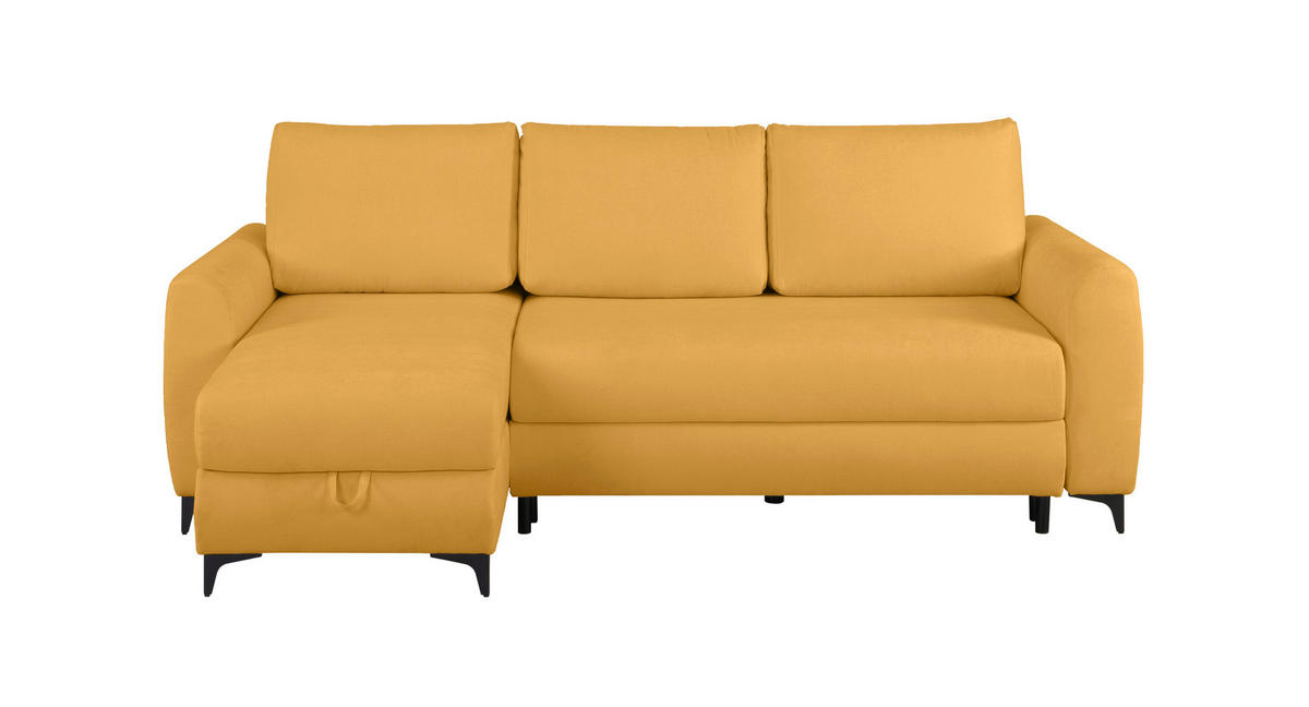 ECKSOFA Moli Gelb  - Gelb/Schwarz, Design, Textil/Metall (236/148cm) - MID.YOU