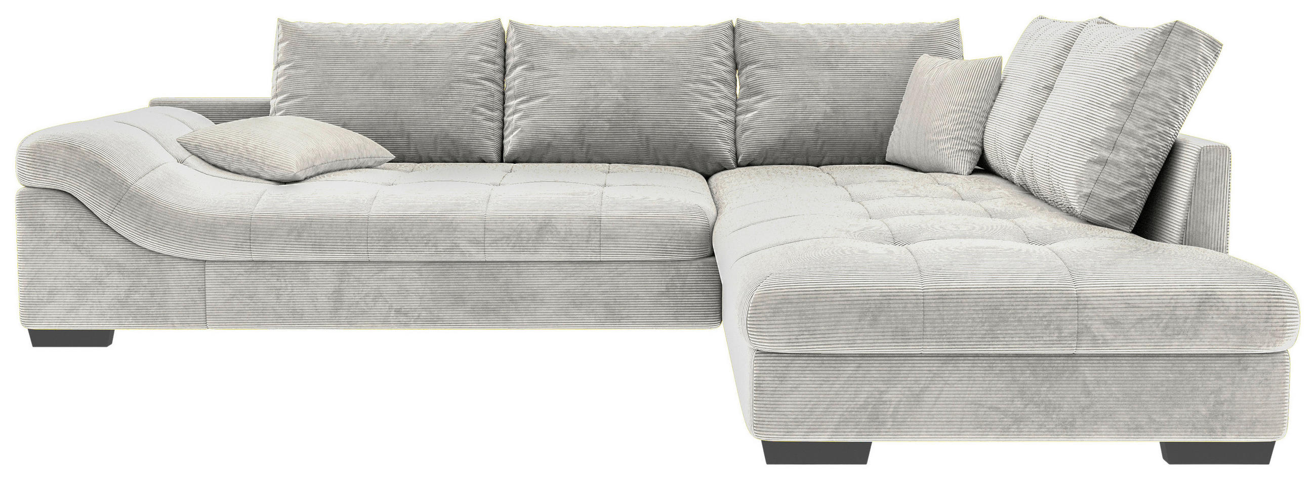 ECKSOFA Naturfarben Cord Zierkissen, Rückenkissen, Rücken echt  - Schwarz/Naturfarben, KONVENTIONELL, Holz/Textil (298/202cm) - Carryhome