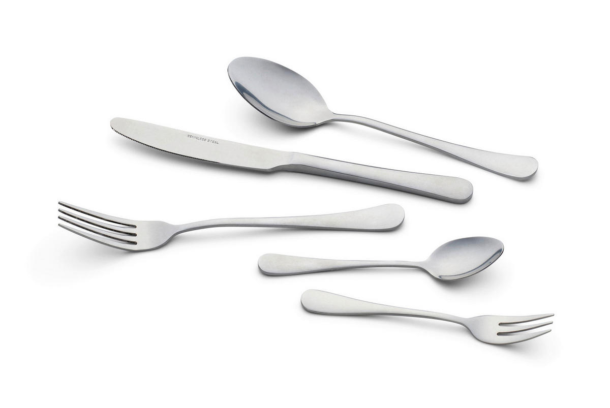 BESTECKSET 30-teilig Edelstahl  - Silberfarben, Basics, Metall - Echtwerk