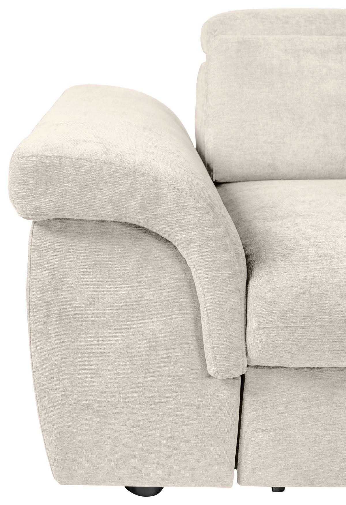 ECKSOFA Creme Flachgewebe  - Creme/Schwarz, KONVENTIONELL, Kunststoff/Textil (280/235cm) - Carryhome