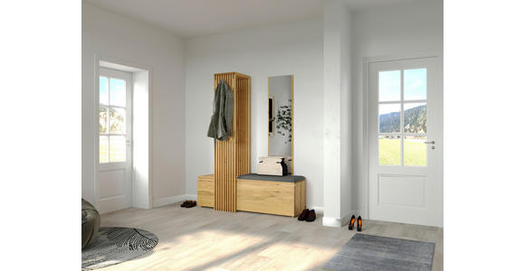 GARDEROBE in 157/195/51 cm - Eichefarben, Natur, Glas/Holz (157/195/51cm) - Linea Natura