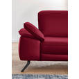 ECKSOFA Rivello in Echtleder Rot  328/193 cm  - Rot/Schwarz, Design, Leder/Metall (328/193cm) - Dieter Knoll