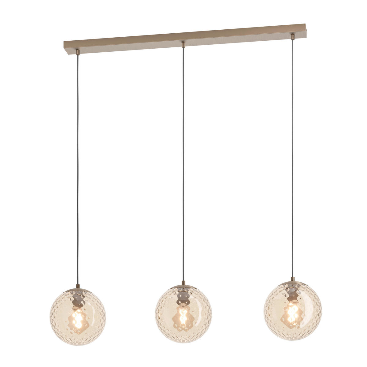 HÄNGELEUCHTE Kastav 96/20/110 cm  - Braun/Bronzefarben, Design, Glas/Metall (96/20/110cm) - Novel
