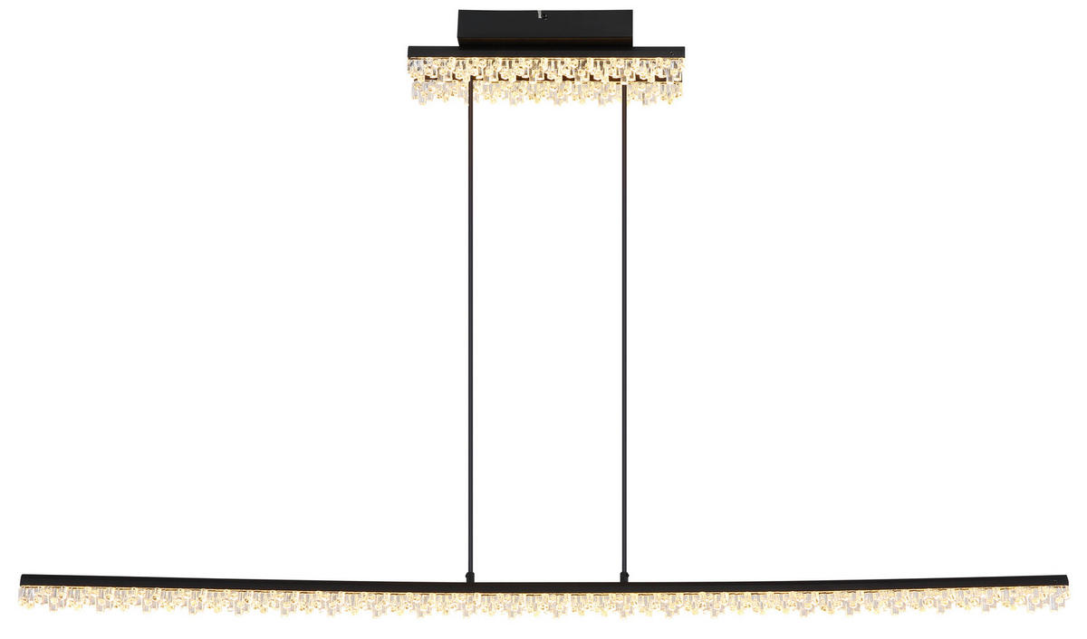 LED-HÄNGELEUCHTE 120/12,5/120 cm  - Klar/Schwarz, Design, Kunststoff/Metall (120/12,5/120cm) - Globo