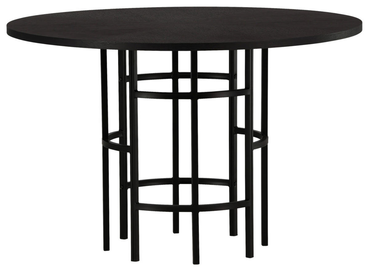 ESSTISCH in Metall, Holzwerkstoff 115/115/74 cm  - Schwarz, Design, Holzwerkstoff/Metall (115/115/74cm) - Livetastic