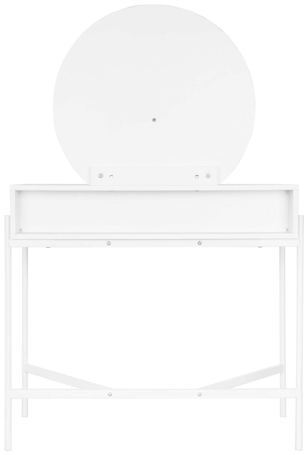 SCHMINKTISCH 90/40/132 cm, Weiss  - Weiss/Alufarben, Trend, Glas/Holzwerkstoff (90/40/132cm) - Milino