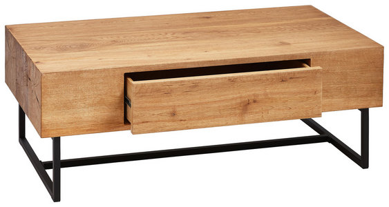 Couchtisch Inkl Schublade Eiche Furniert Massiv Rechteckig