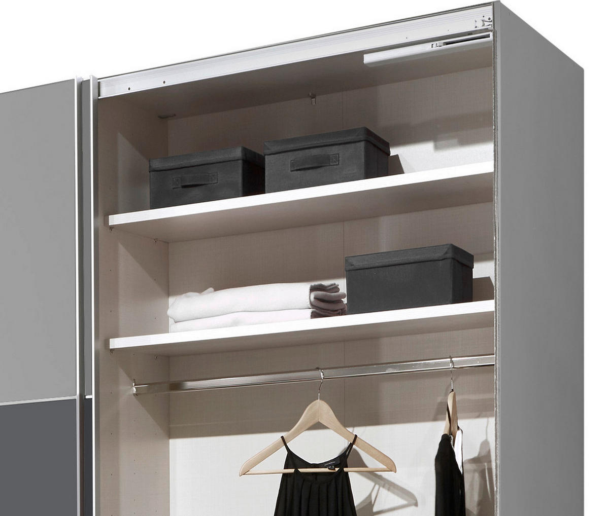 SCHWEBETÜRENSCHRANK in Anthrazit, Grau  - Dunkelgrau/Anthrazit, Modern (249/222/68cm) - MID.YOU