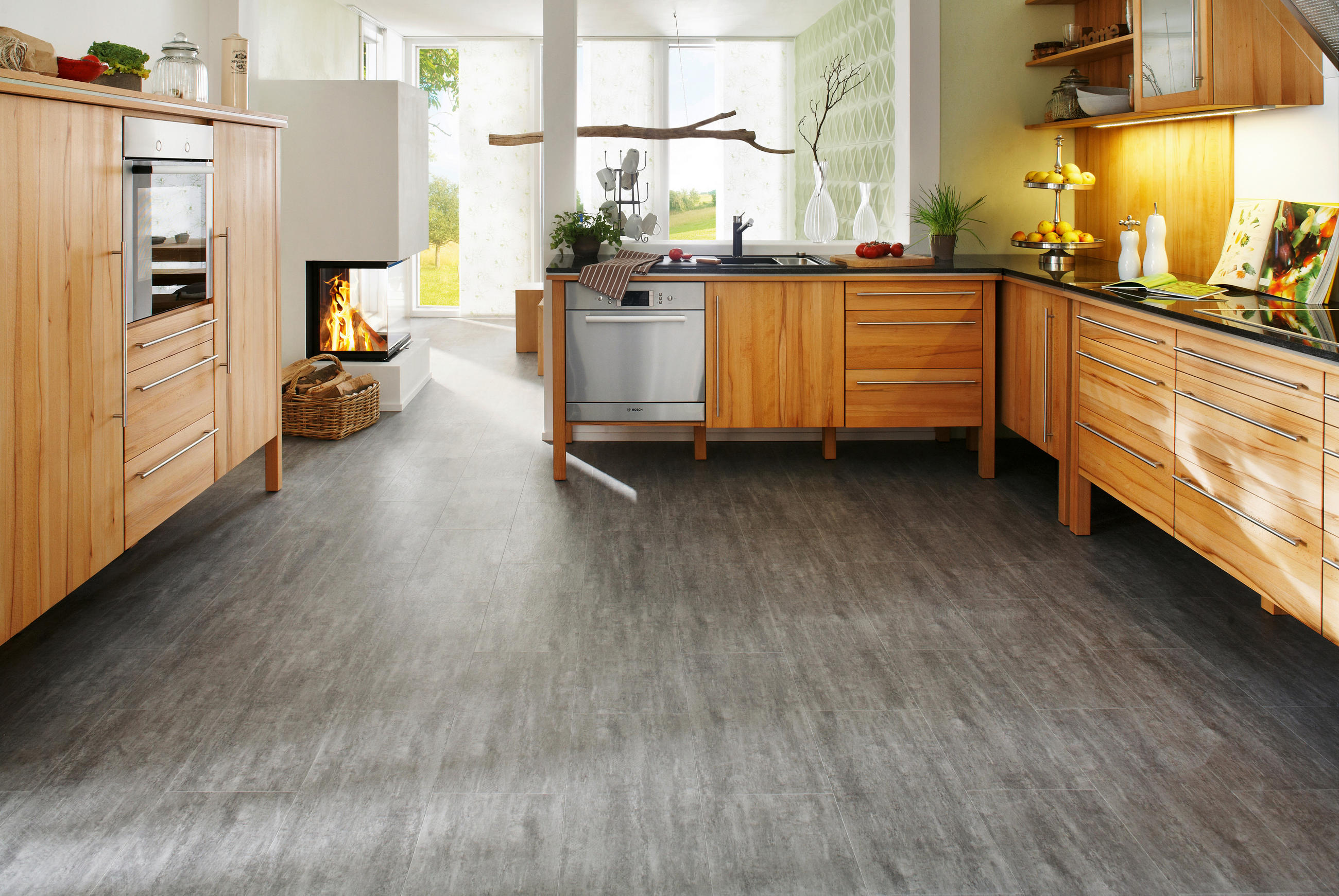 VINYLBODEN Eleganto Concrate Natur 100006401  per  m² - Grau, Design, Holz (121/28,8/1cm) - Tilo