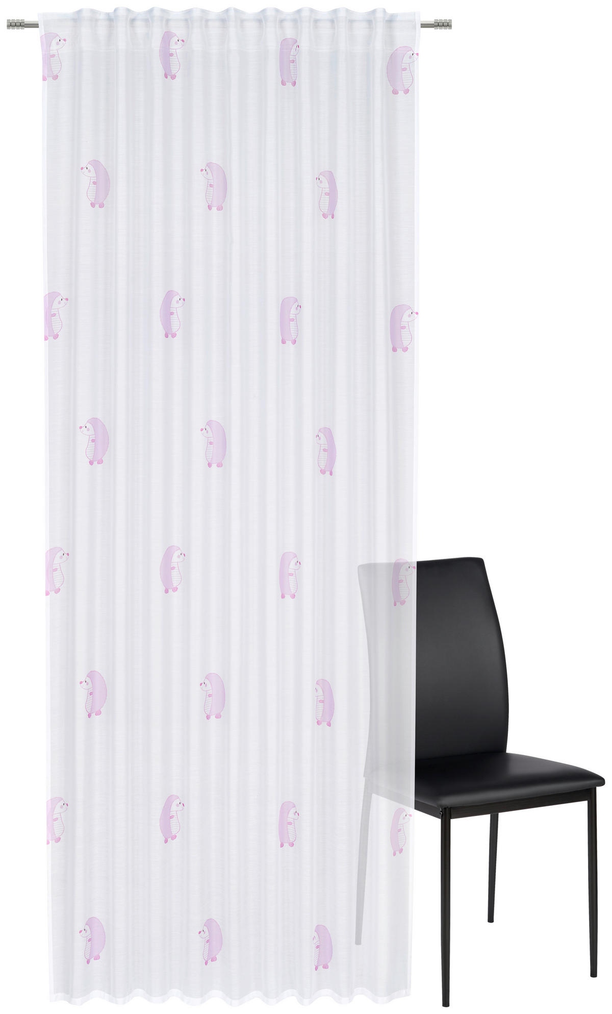 KINDERVORHANG halbtransparent   - Pink/Weiß, Basics, Textil (140/245cm) - Ben'n'jen