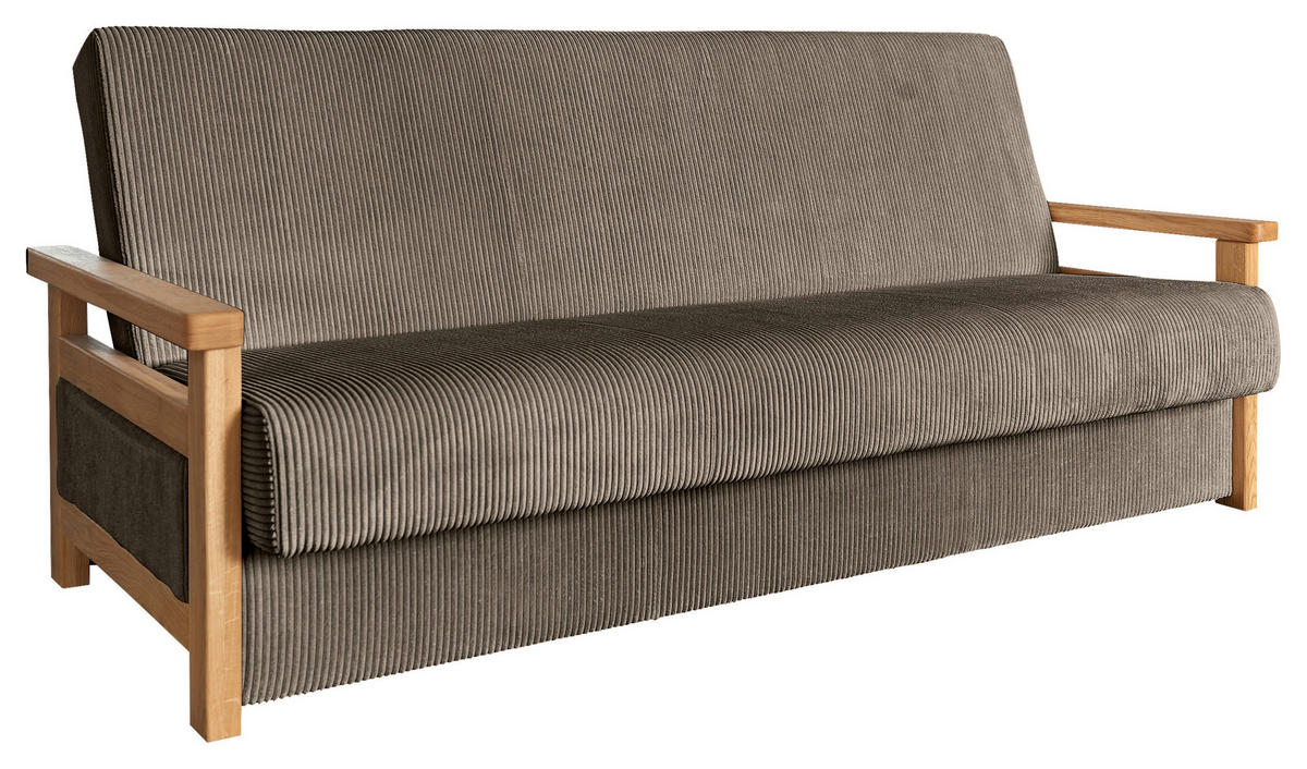 BÄDDSOFFA i manchester brun  - brun/naturfärgad, Design, trä/textil (220/90/90cm) - P & B
