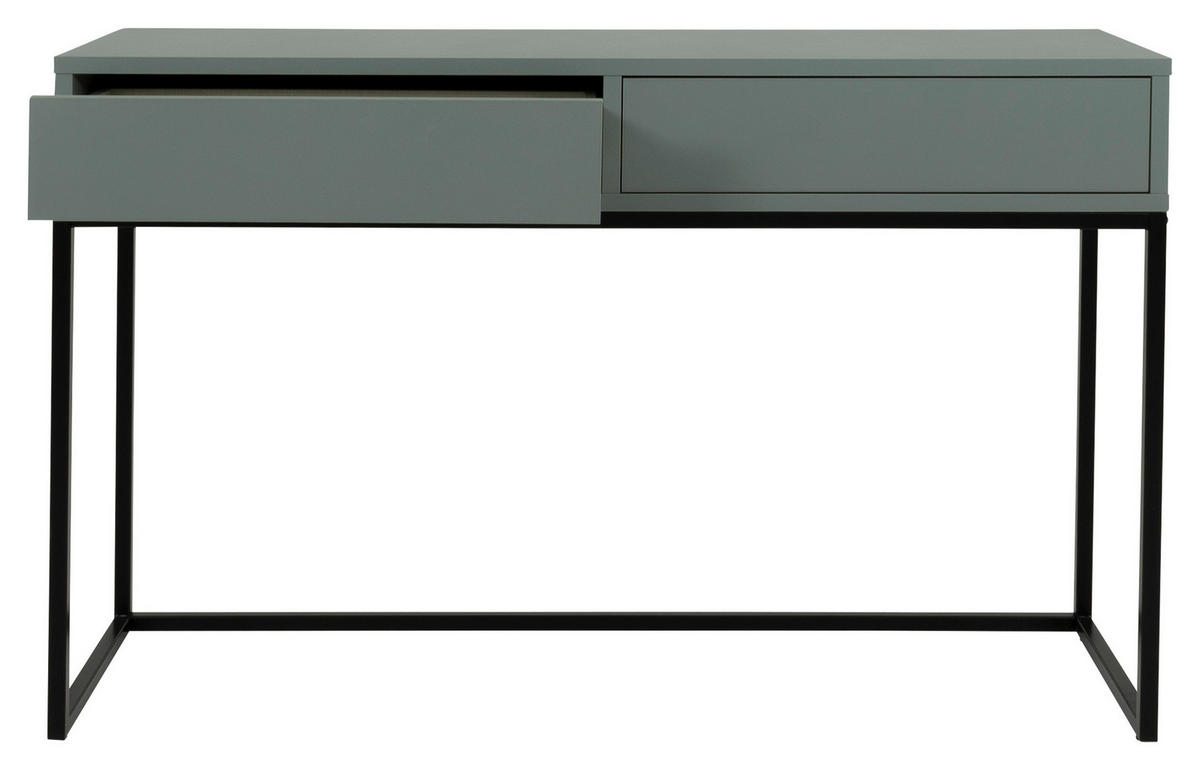 KONZOLOVÝ STOLEK, černá, tmavě zelená, kov, kompozitní dřevo, 118/36/76 cm - černá/tmavě zelená, Design, kov/kompozitní dřevo (118/36/76cm)