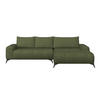 ECKSOFA MAURO Waldgrün Flachgewebe  - Waldgrün/Schwarz, Trend, Textil/Metall (290/175cm) - MID.YOU