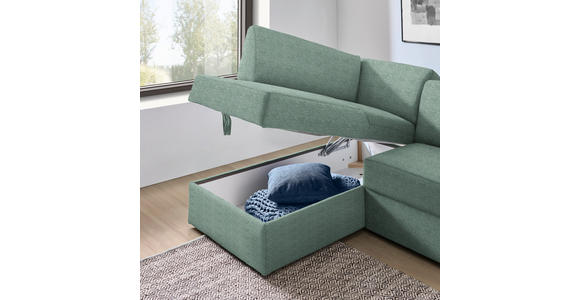 ECKSOFA in Webstoff Türkis  - Türkis/Schwarz, KONVENTIONELL, Kunststoff/Textil (165/224cm) - Xora