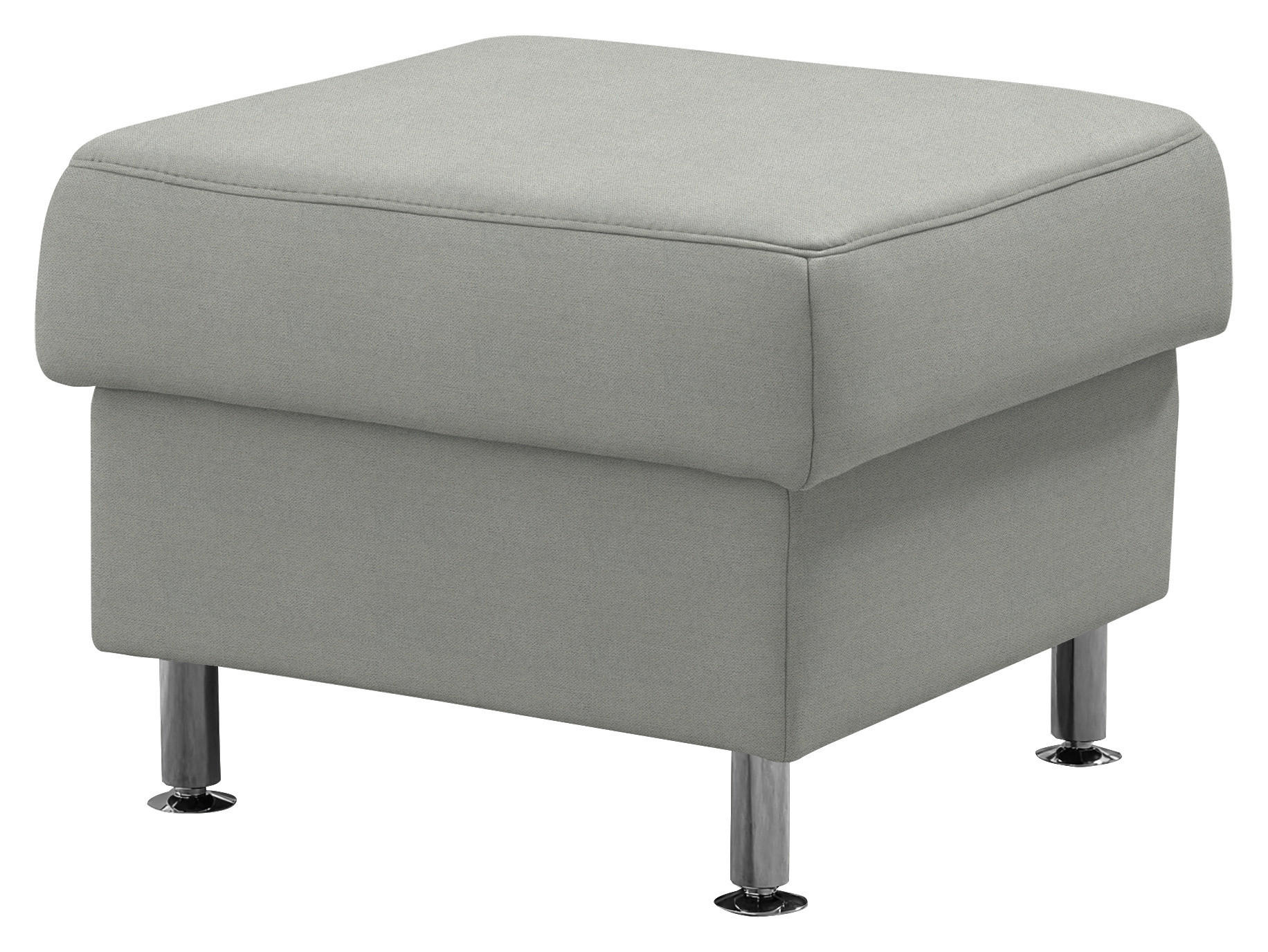 HOCKER Textil Silberfarben  - Silberfarben/Alufarben, Konventionell, Textil/Metall (60/46/60cm) - Beldomo Comfort